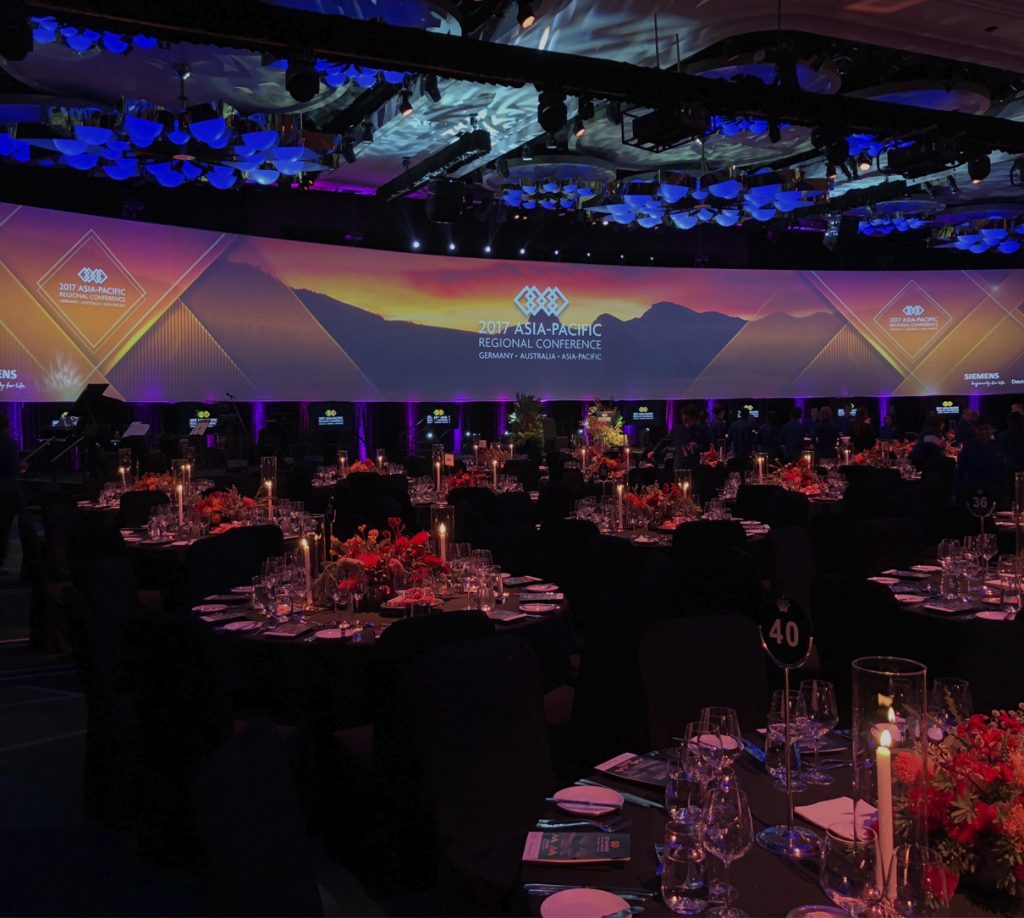 APRC dinner setup in Crown Casino Perth.