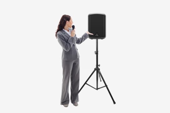 Portable Speaker & Wireless Mic on Stand