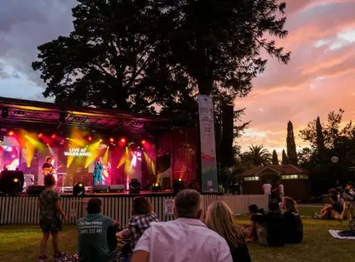 Outdoor stage and technical production for a Melbourne public event
